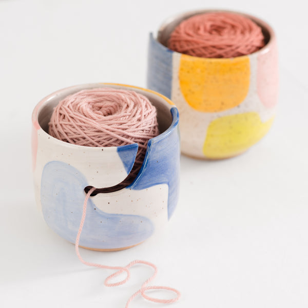 Andersen Pottery — White Ruffled Ceramic Yarn Bowl, Knitting Bowl, Crochet  Bowl, Pottery Yarn Bowl, Ready to Ship
