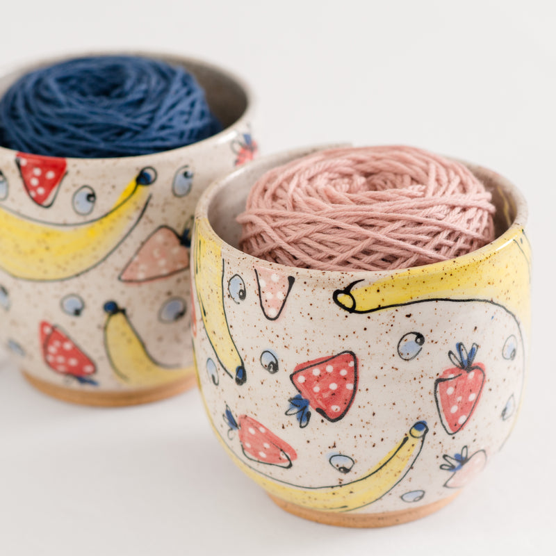 fruit salad ceramic yarn bowl