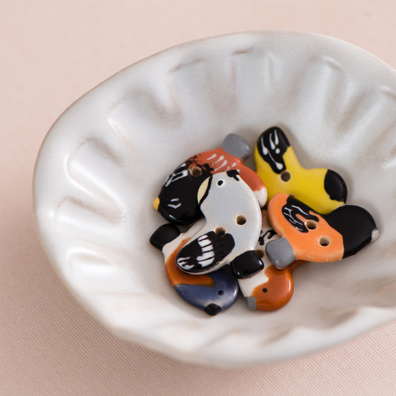ceramic songbird buttons