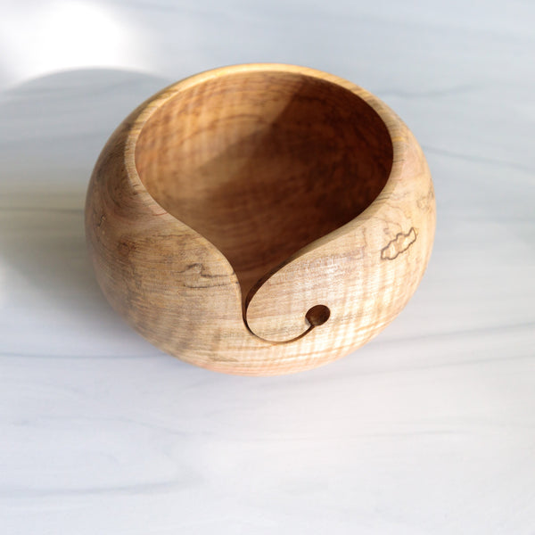 Rippled Wood Yarn Bowl by K+C by K+C
