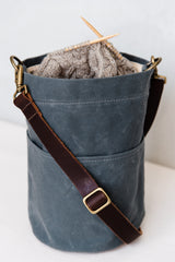 waxed canvas bucket bag - book - Image 1