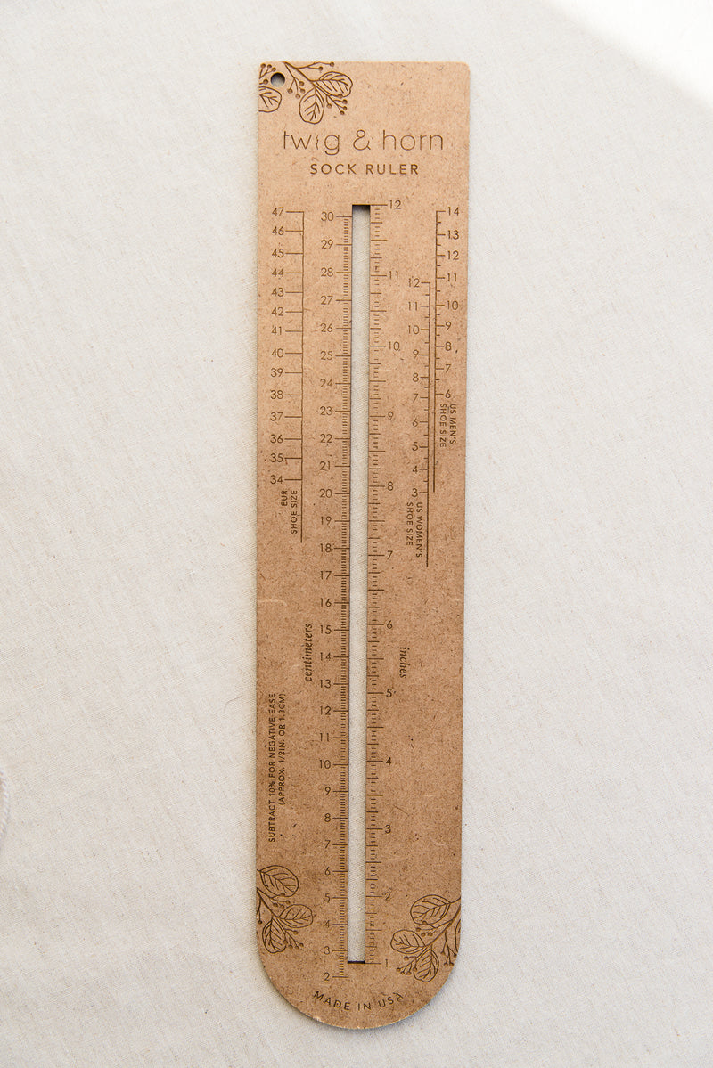 sock sizing ruler