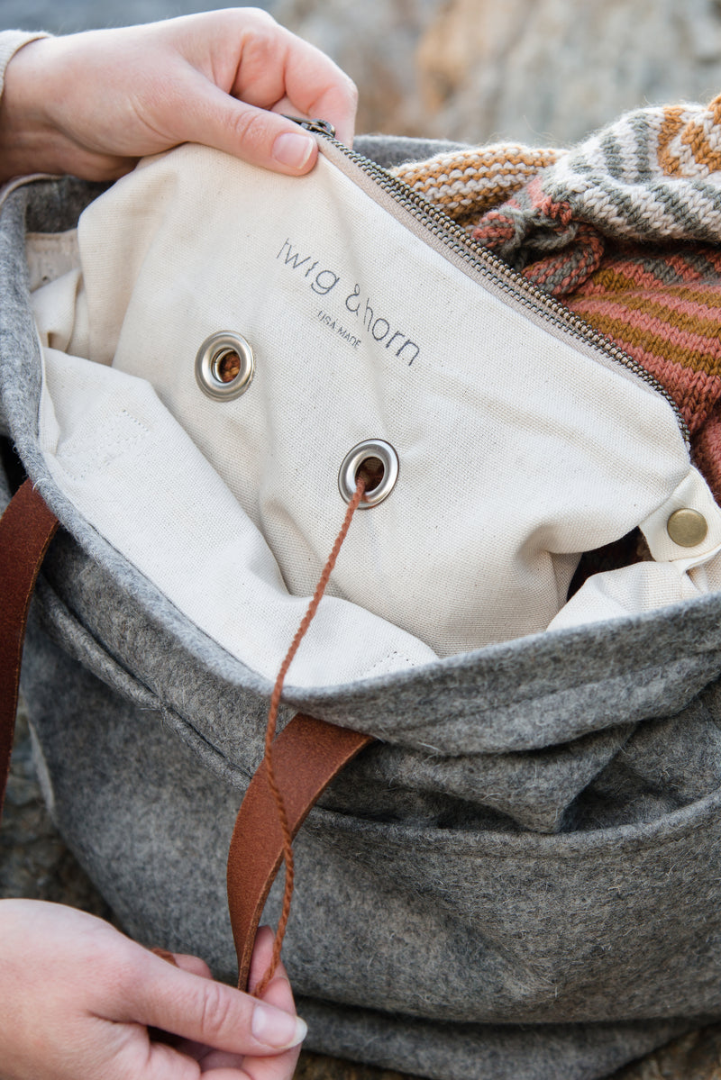 wool crossbody project tote