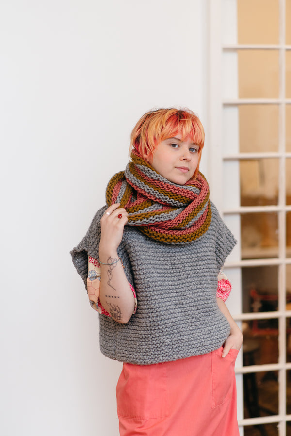 rectangle #5 / striped cowl