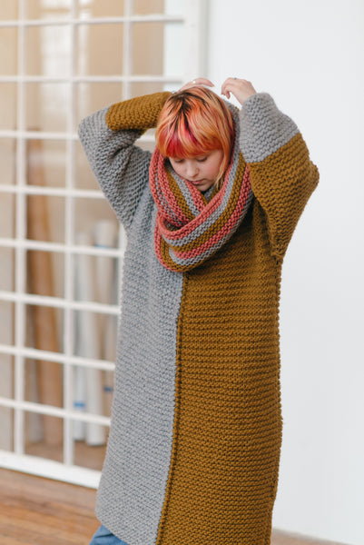 The Rectangle Project #5 Striped Cowl Beginner Knitting Pattern