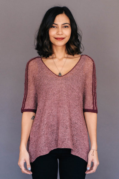 【TASTE by Knit】Knit embroidery sukajan aisa tee knitting pattern – Quince & Co.
