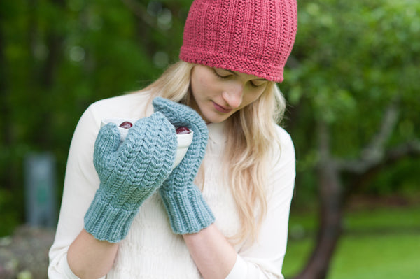 chevron cable mittens