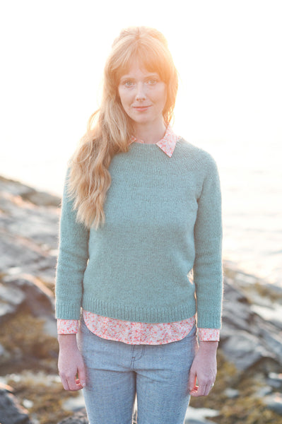 【YOURNUS】Elvie Loose Collar Knit basic round-yoke unisex pullover – Quince & Co.