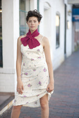 hand knit wool yarn pink ascot