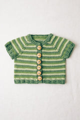 striped short-sleeved cardigan - patterns - Image 1