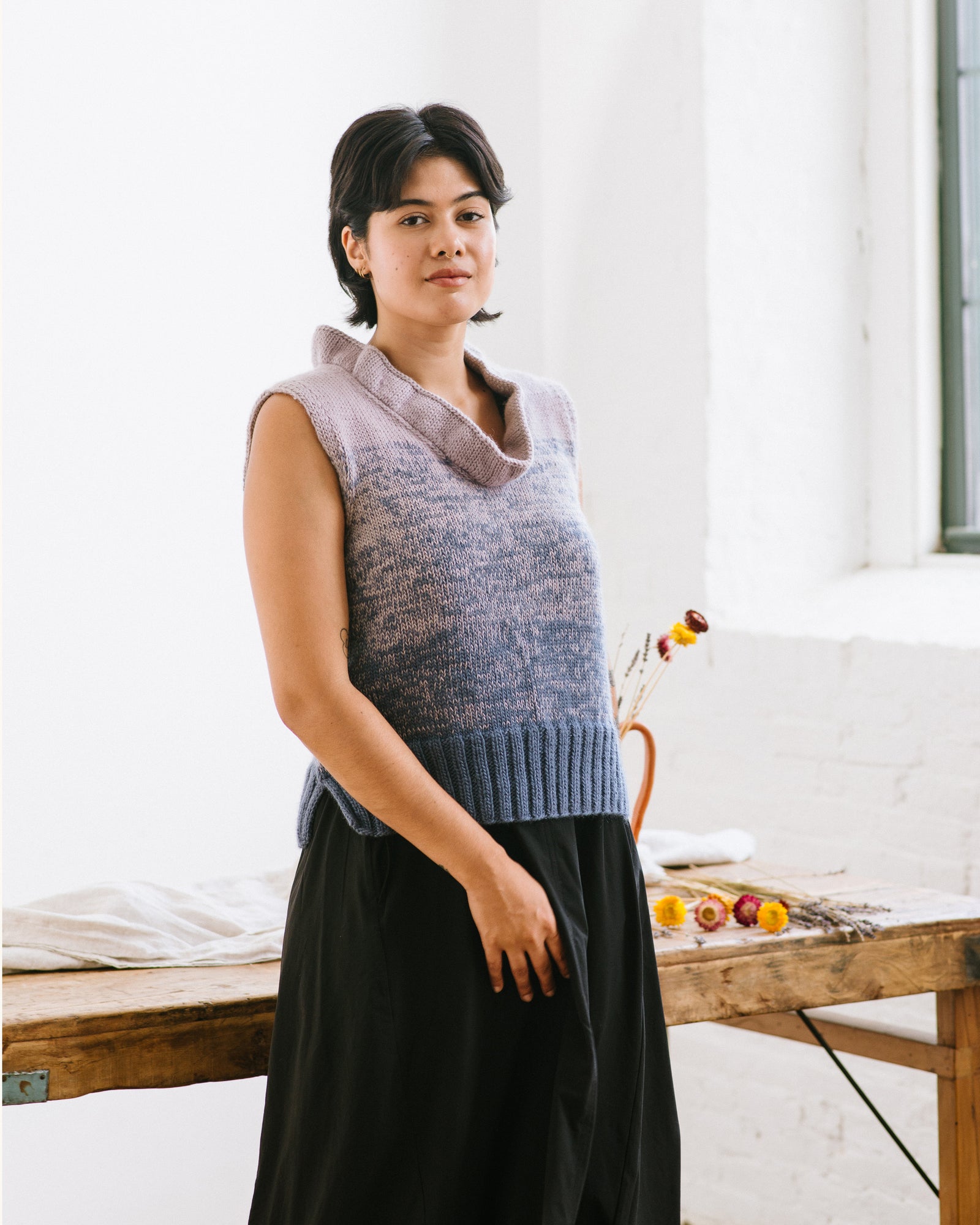 Fuji Sweater Vest Knitting Pattern by Keiko Kikuno – Quince & Co.