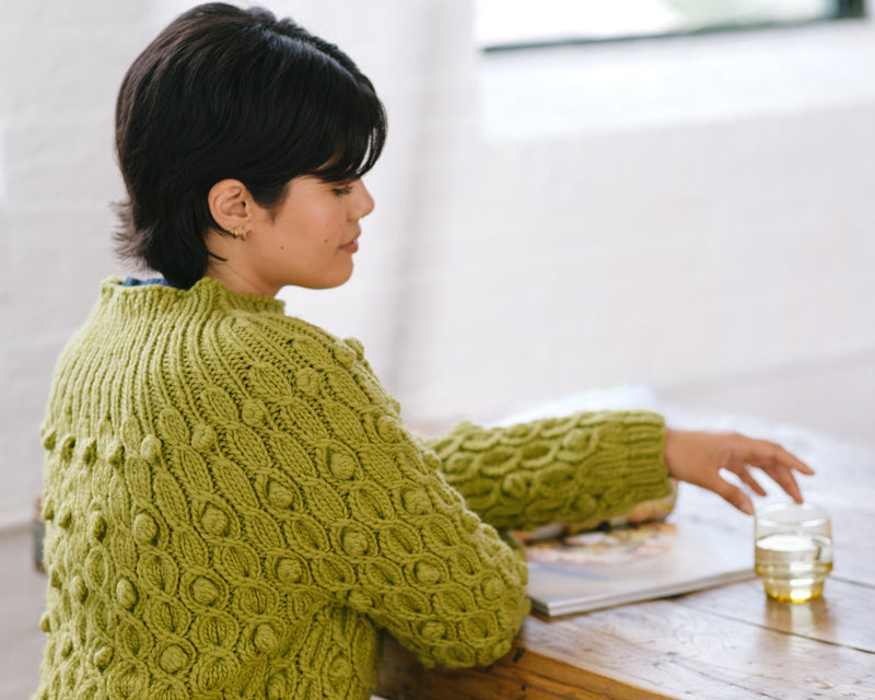 Jomon Pullover Bobble Sweater Knitting Pattern by Keiko Kikuno