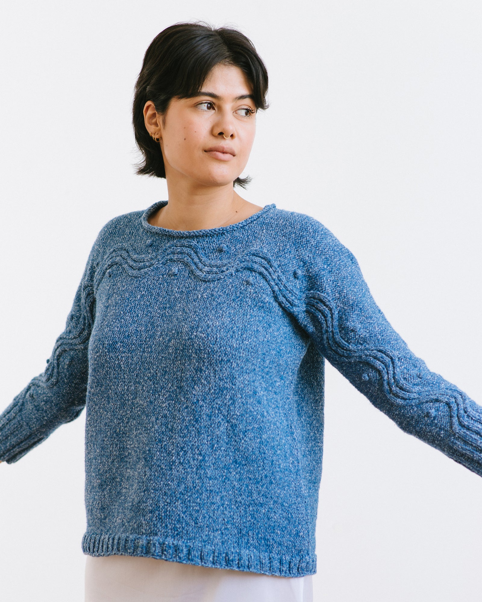 Karesansui Pullover Sweater Knitting Pattern by Keiko Kikuno