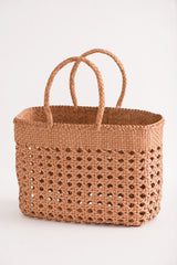natural wicker leather bag - book - Image 1