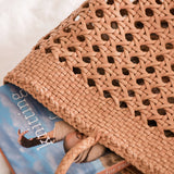 natural wicker leather bag - book - Image 4