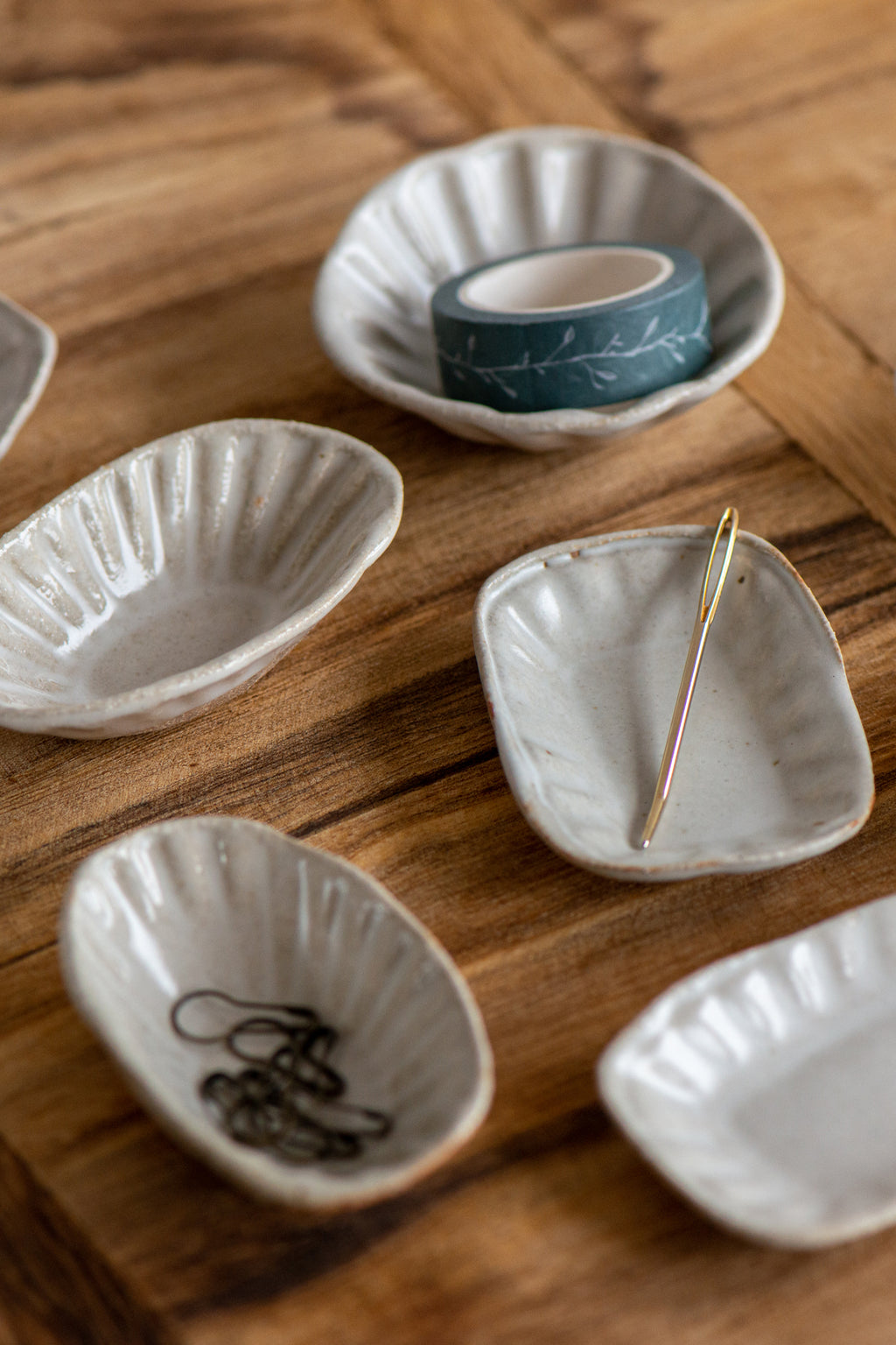 Stitch Row Ceramic Plates