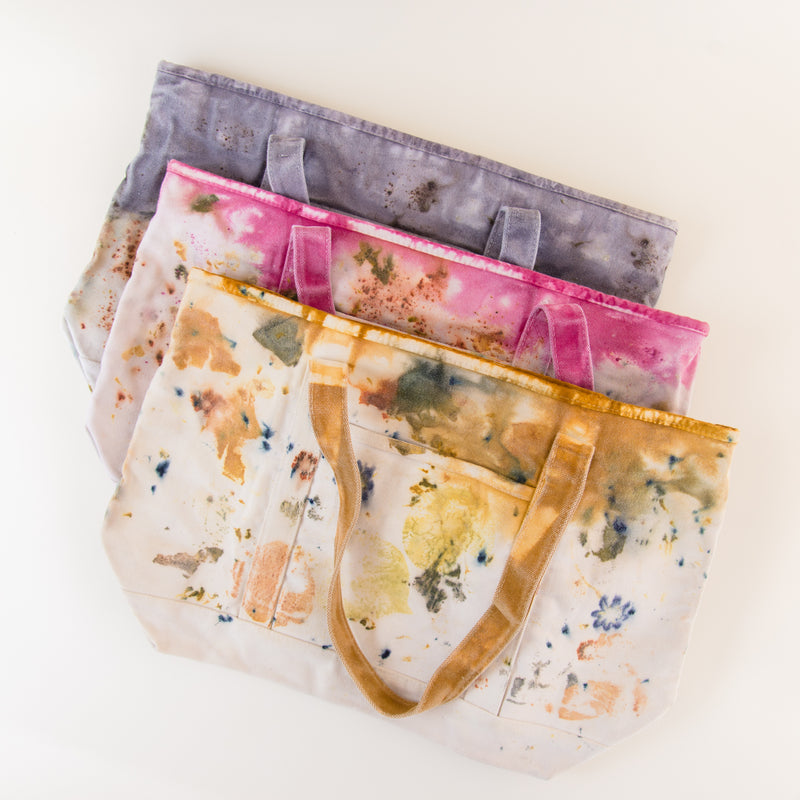 eco printed natural dyed tote bags – Quince & Co.