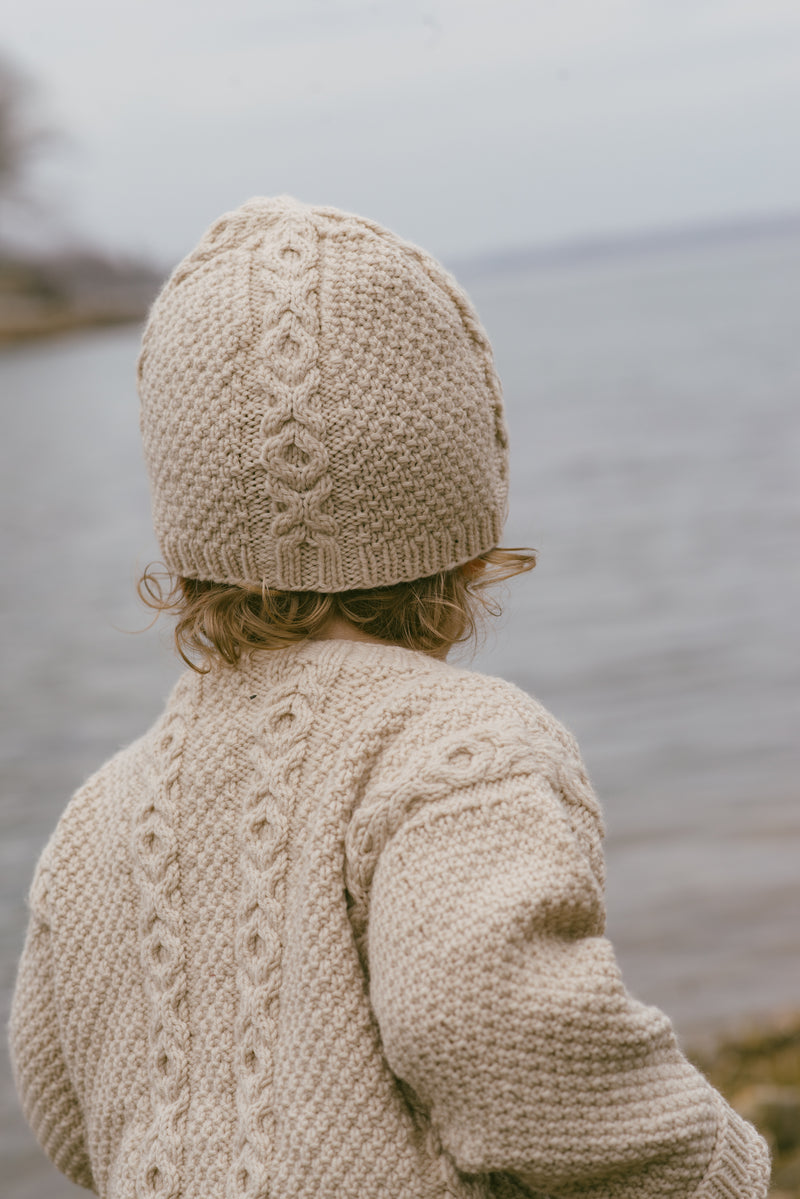lunenburg cardigan and cap