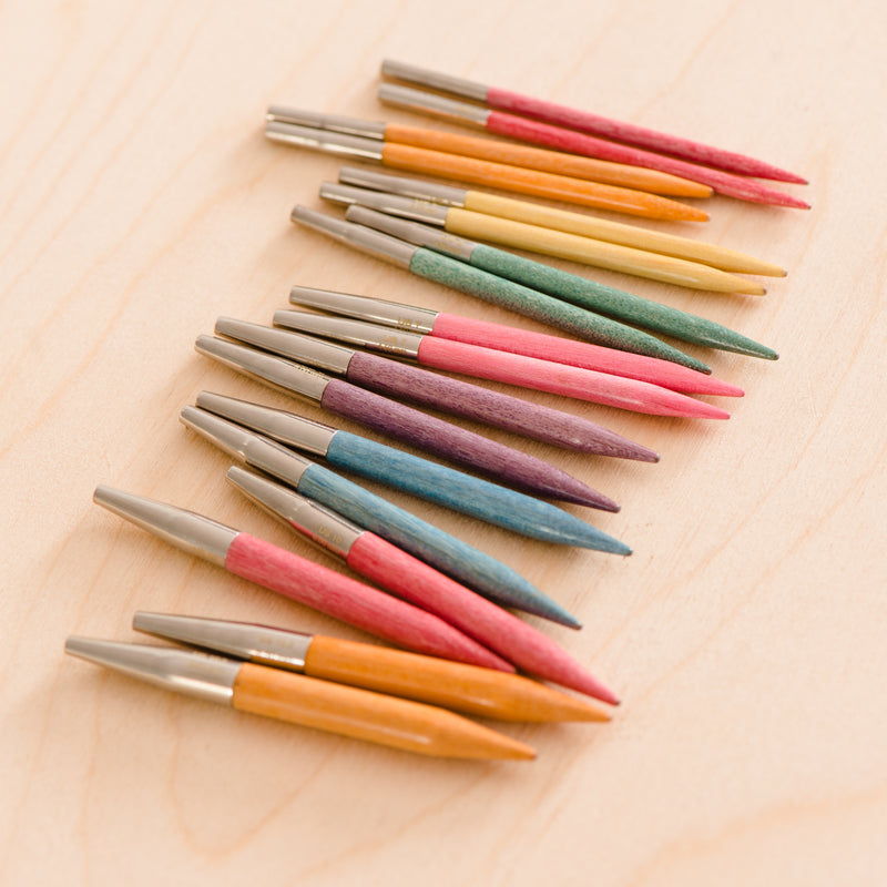 Options Interchangeable Rainbow Wood Circular Knitting Needle Set
