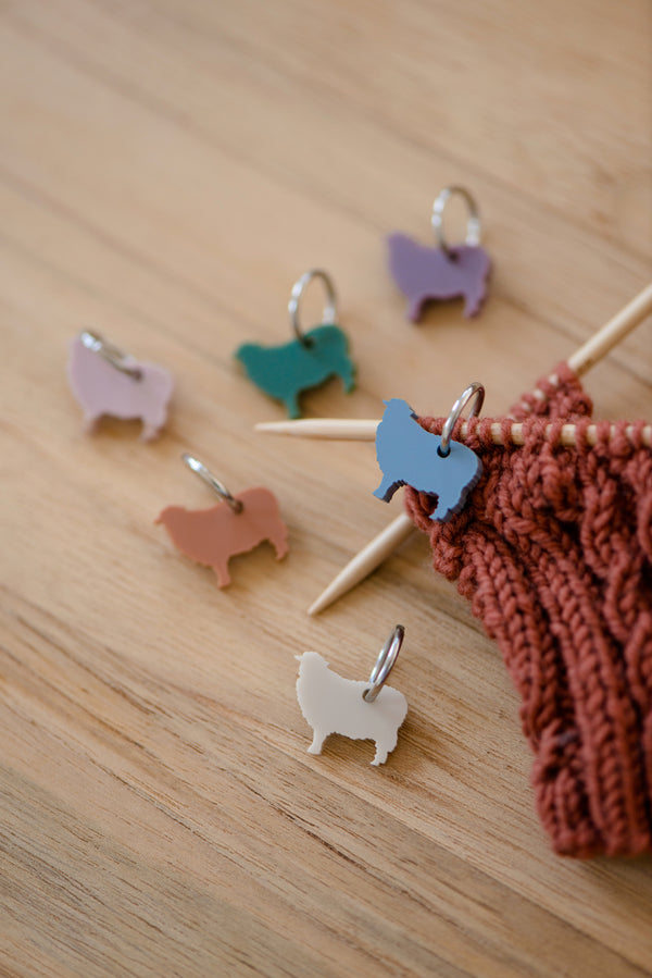 acrylic sheep stitch marker set
