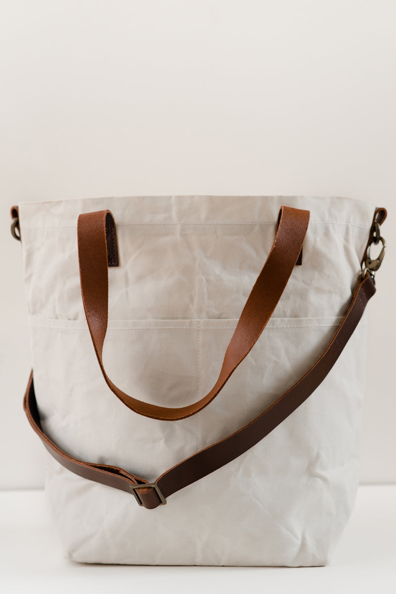 waxed canvas crossbody tote – Quince & Co.