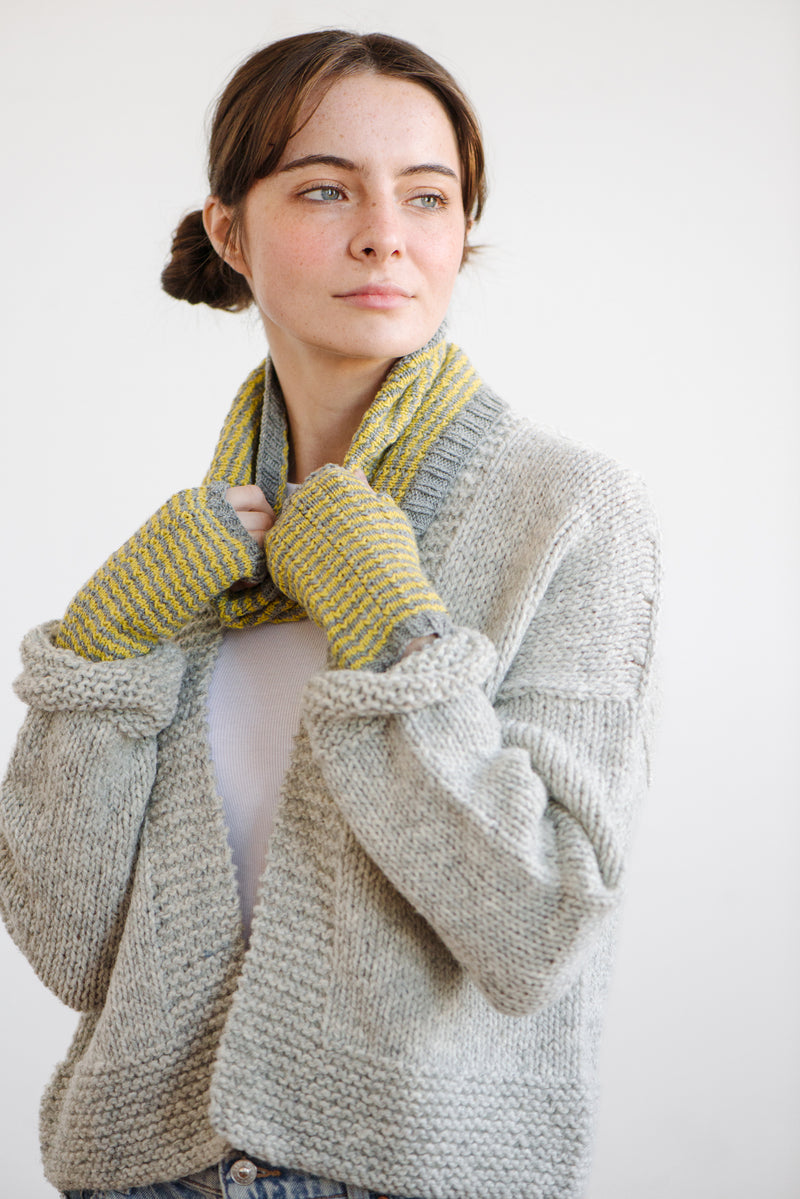 herringbone mitts & cowl kit