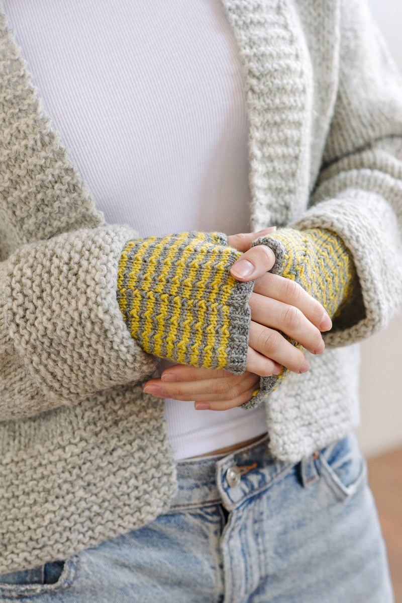 herringbone mitts & cowl kit