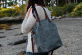 waxed canvas crossbody tote - book - Image 11
