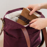 waxed canvas crossbody tote - book - Image 10