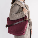 waxed canvas crossbody tote - book - Image 6