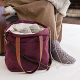 waxed canvas crossbody tote - book - Image 13