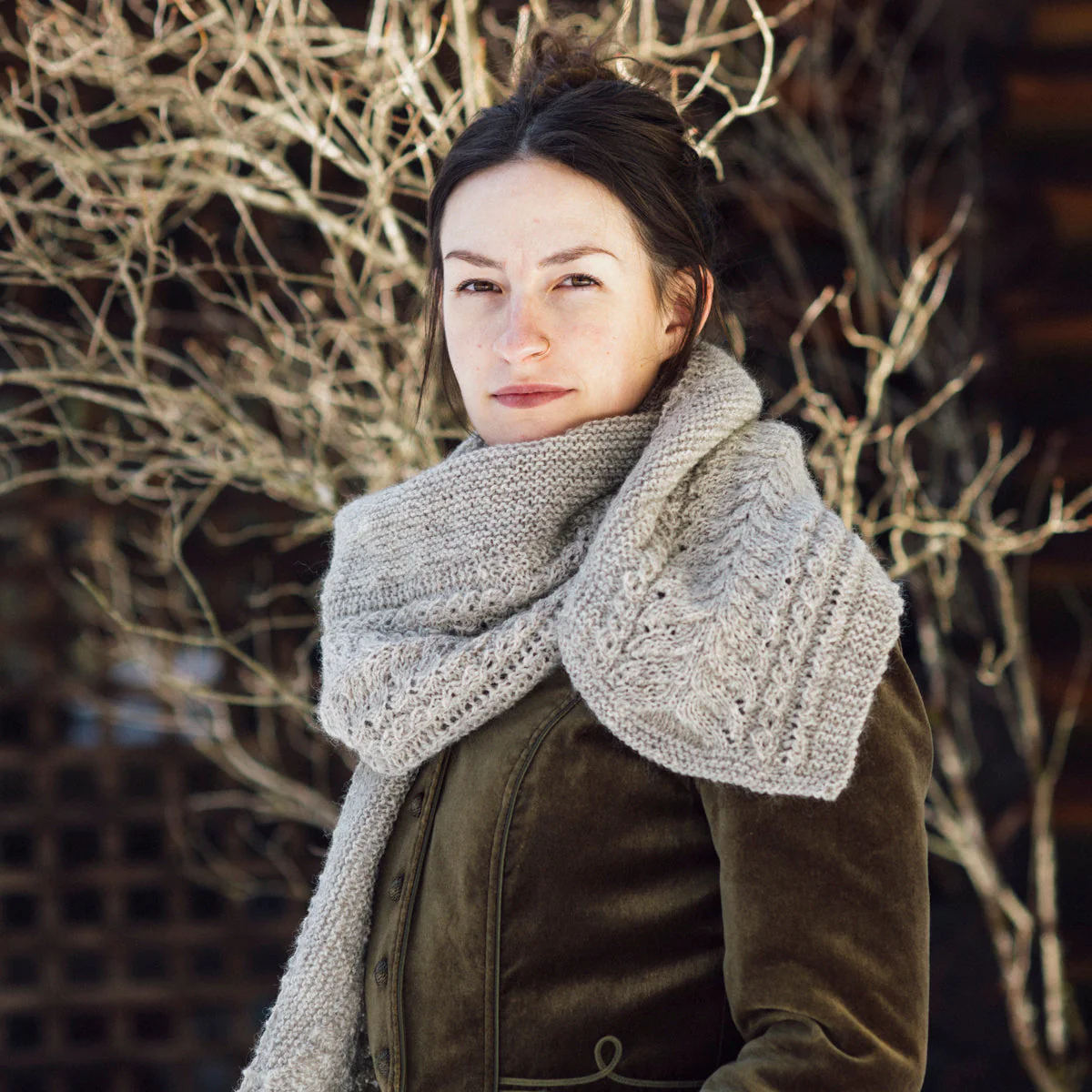 Alice Shawl Stone Wool Knitting Pattern – Quince & Co.
