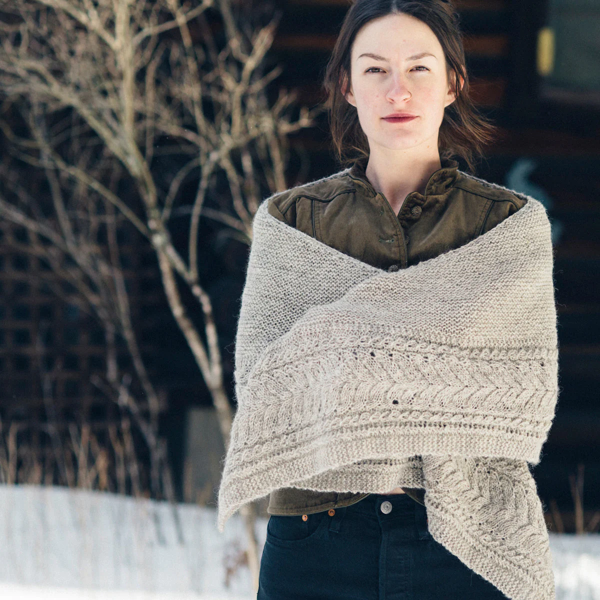 wool knit shawl