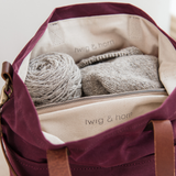 waxed canvas crossbody tote - book - Image 5