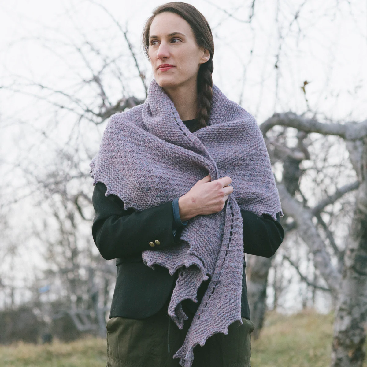 Pearmain Shawl Stone Wool Knitting Pattern – Quince & Co.