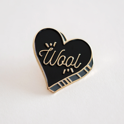 wool heart pin
