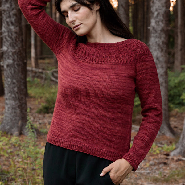 unknown〈lame L/S knit sew made in Italy〉 lamella pullover sweater knitting pattern – Quince & Co.