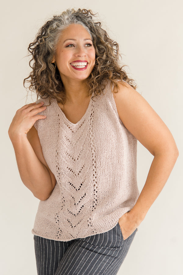 Fresia Linen Tank Knitting Pattern by Frances Othen-Wales – Quince