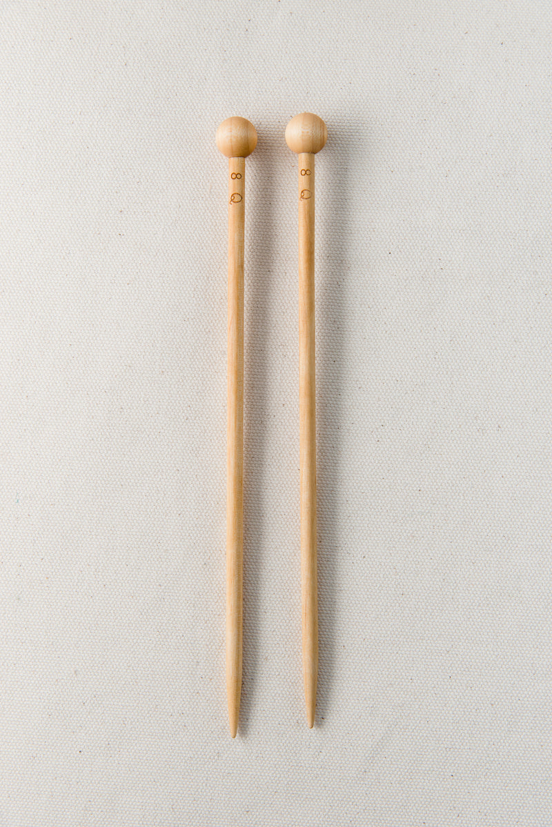 birch 7" straight knitting needles