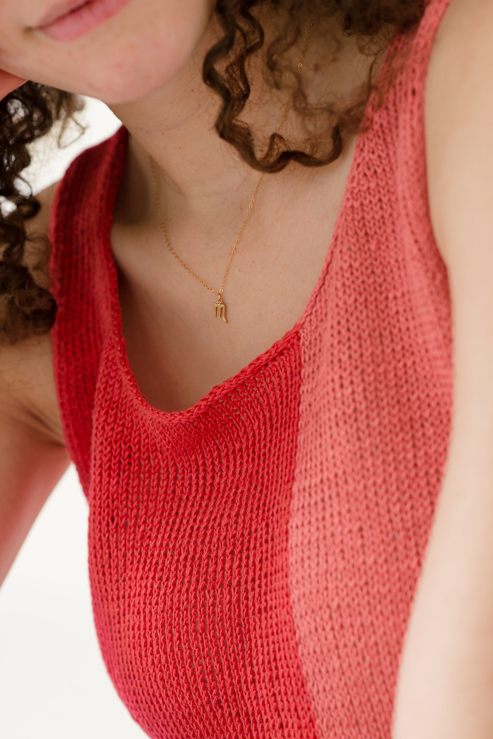 CLANE - rara　manof 2TONE COLOR KNIT TOPS Dusty Ivory Rainbow Wave Crochet Knit Tank Top · Filly Flair