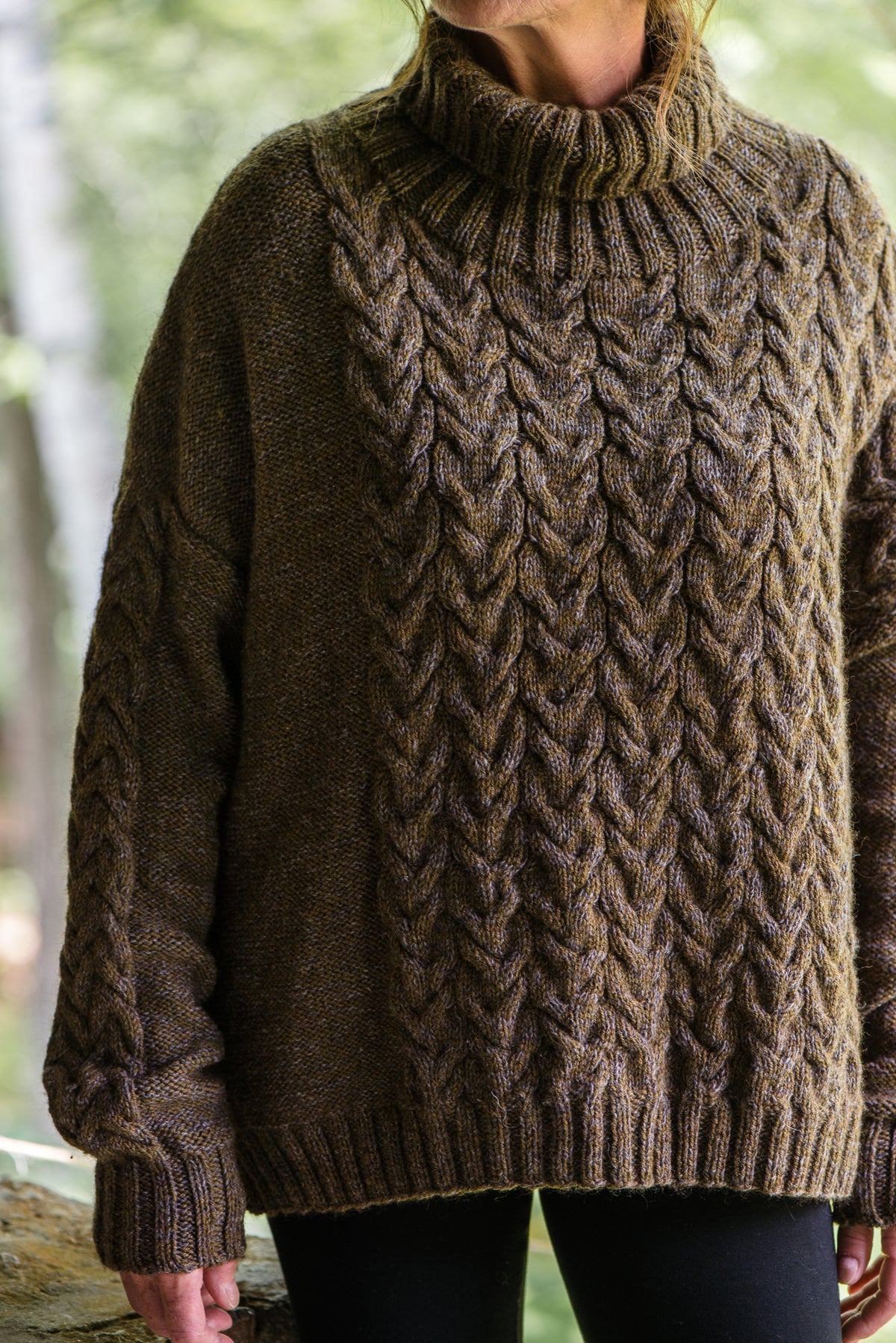 【kinako】Acka volume sleeve knit Volume Sleeve High Neck Knitted Sweater Green | NA-KD