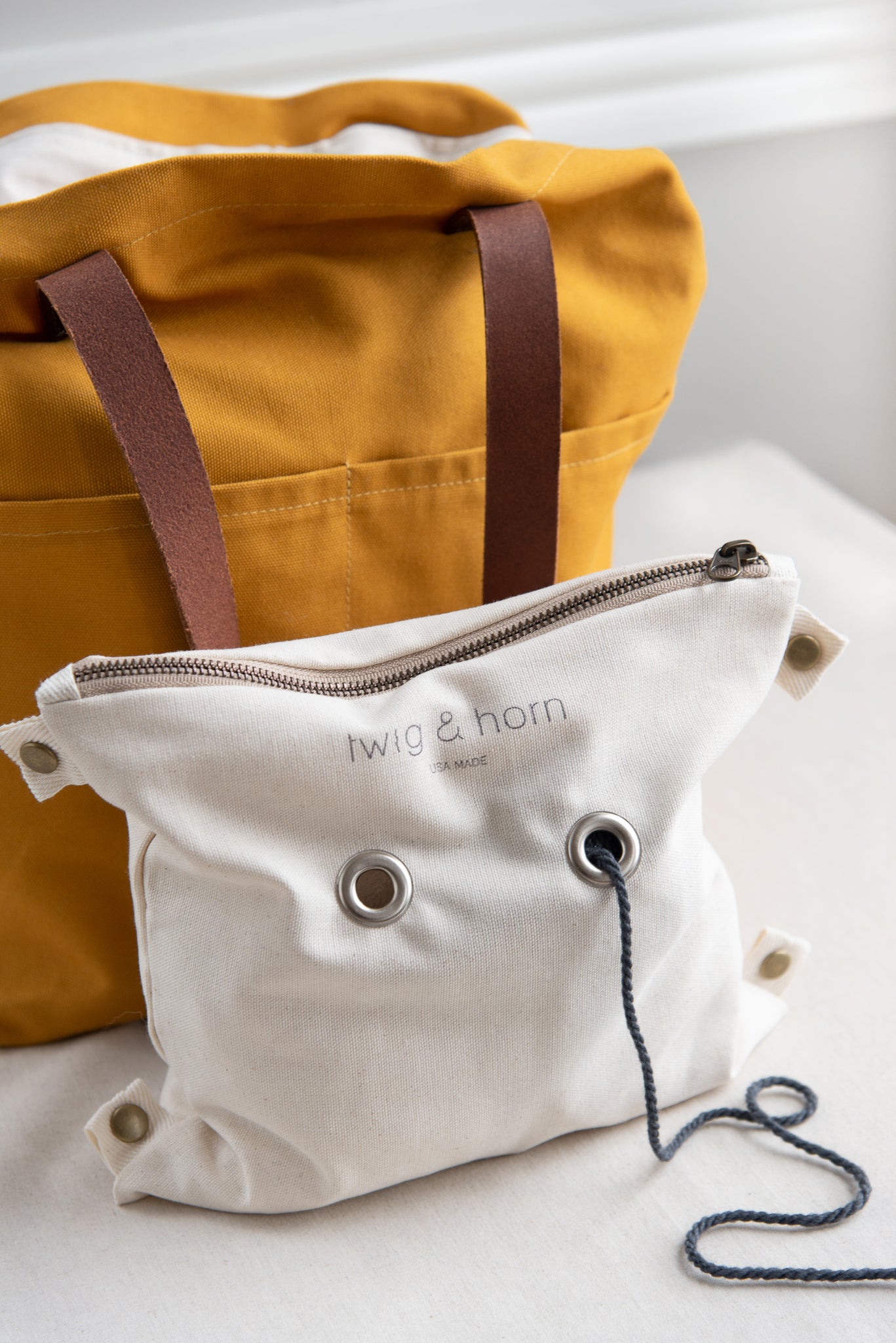 Twig & Horn Canvas Crossbody Project Tote Quince & Co.