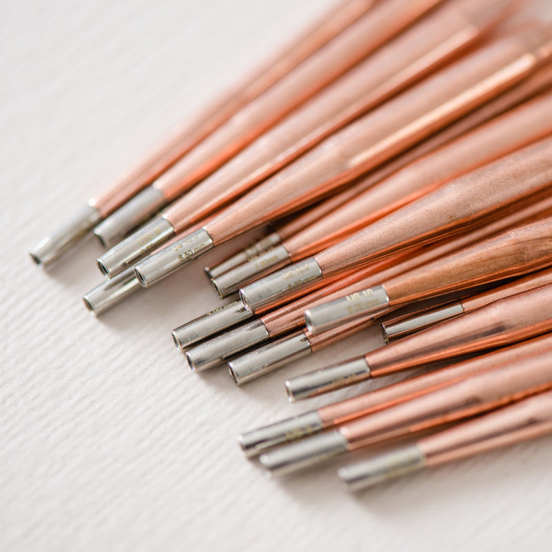Lykke copper interchangeable knitting needles — Beesybee Fibers