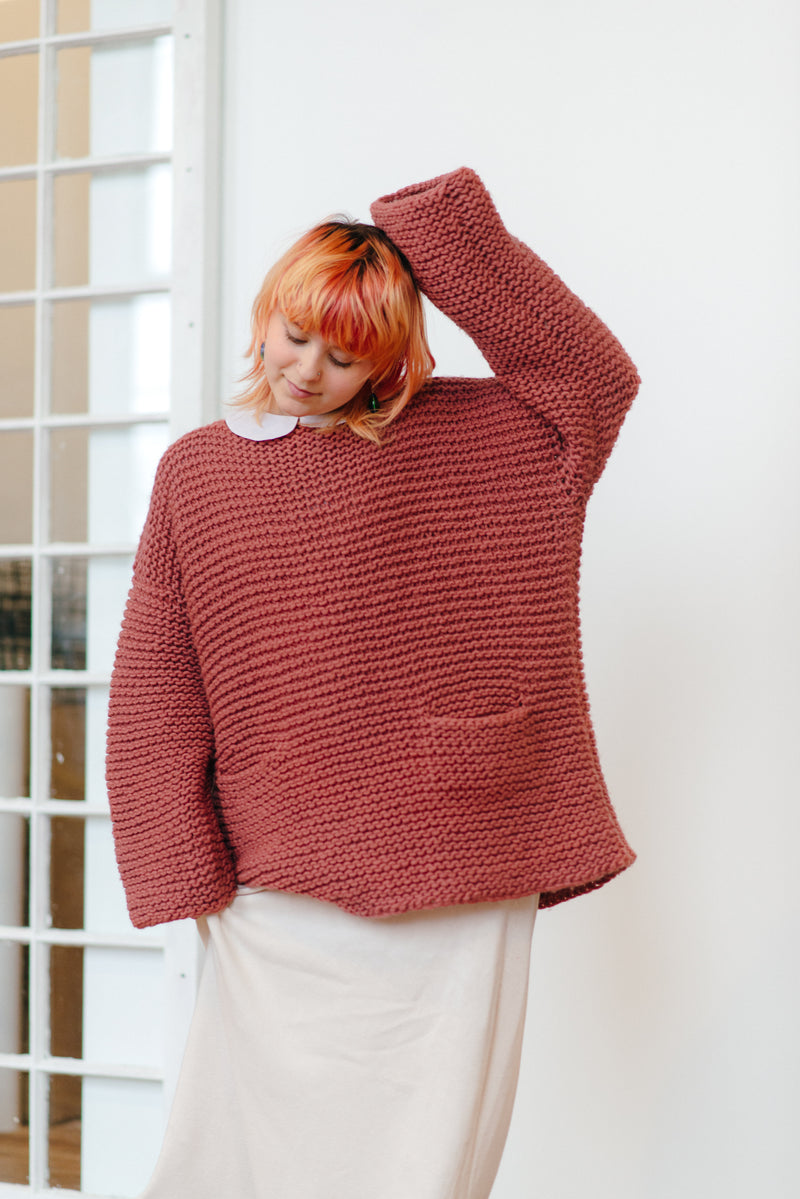 The Rectangle Project #9 / Cropped Pullover Beginner Knitting