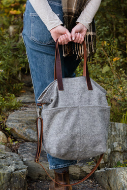 wool crossbody project tote