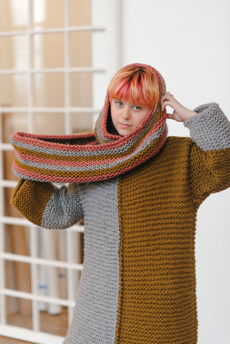 rectangle #5 / striped cowl - pattern - Image 4