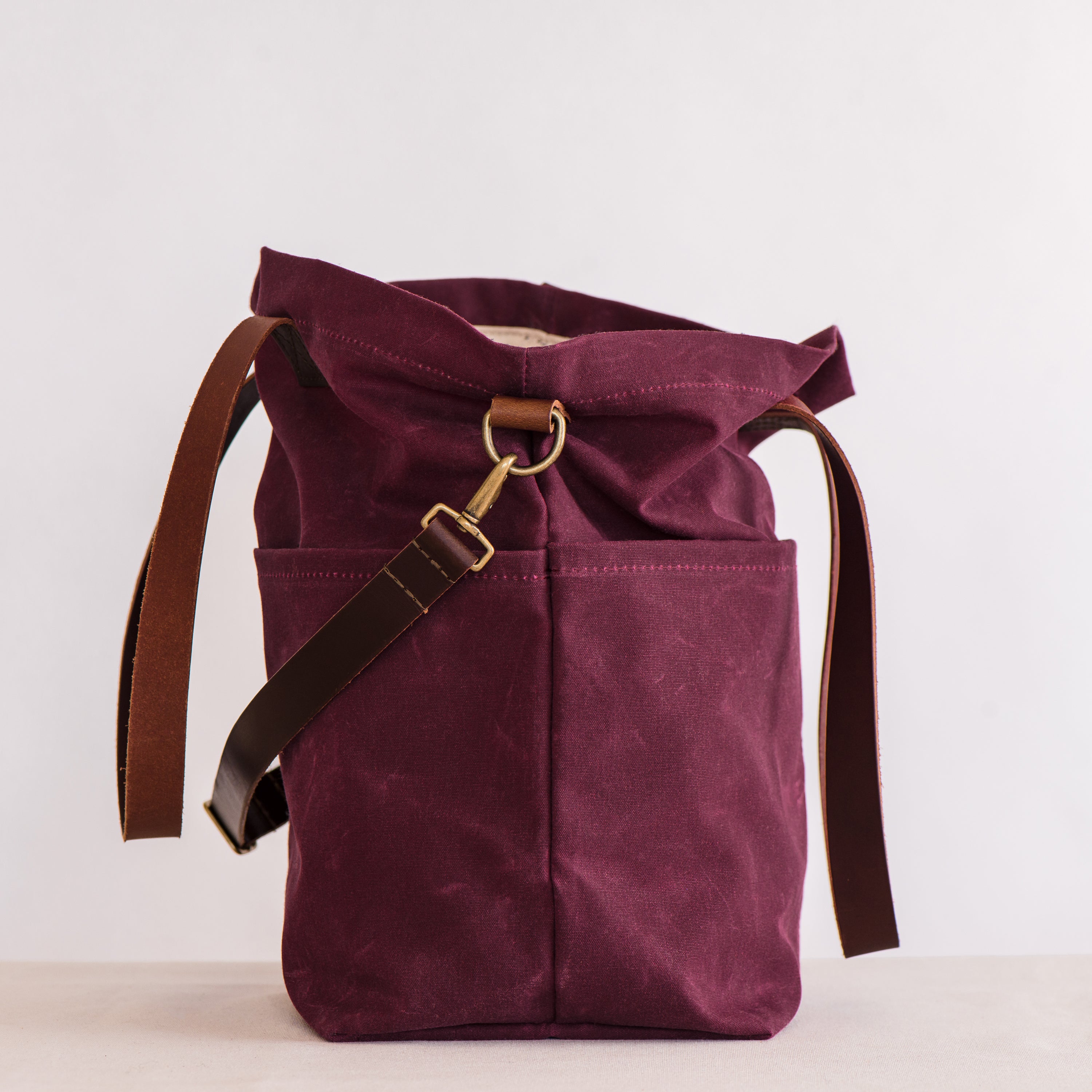 waxed canvas crossbody tote Quince & Co.