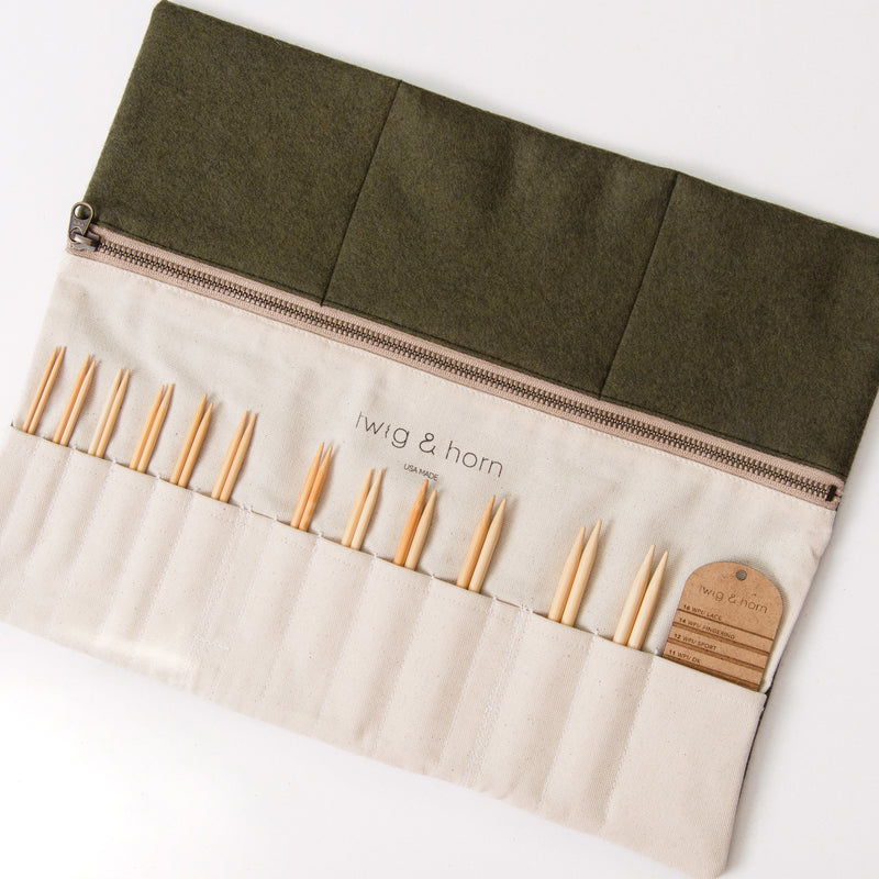 Leather Interchangeable knitting needle case