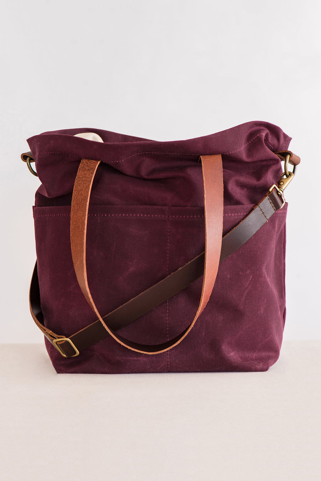 waxed canvas crossbody tote - Main Image