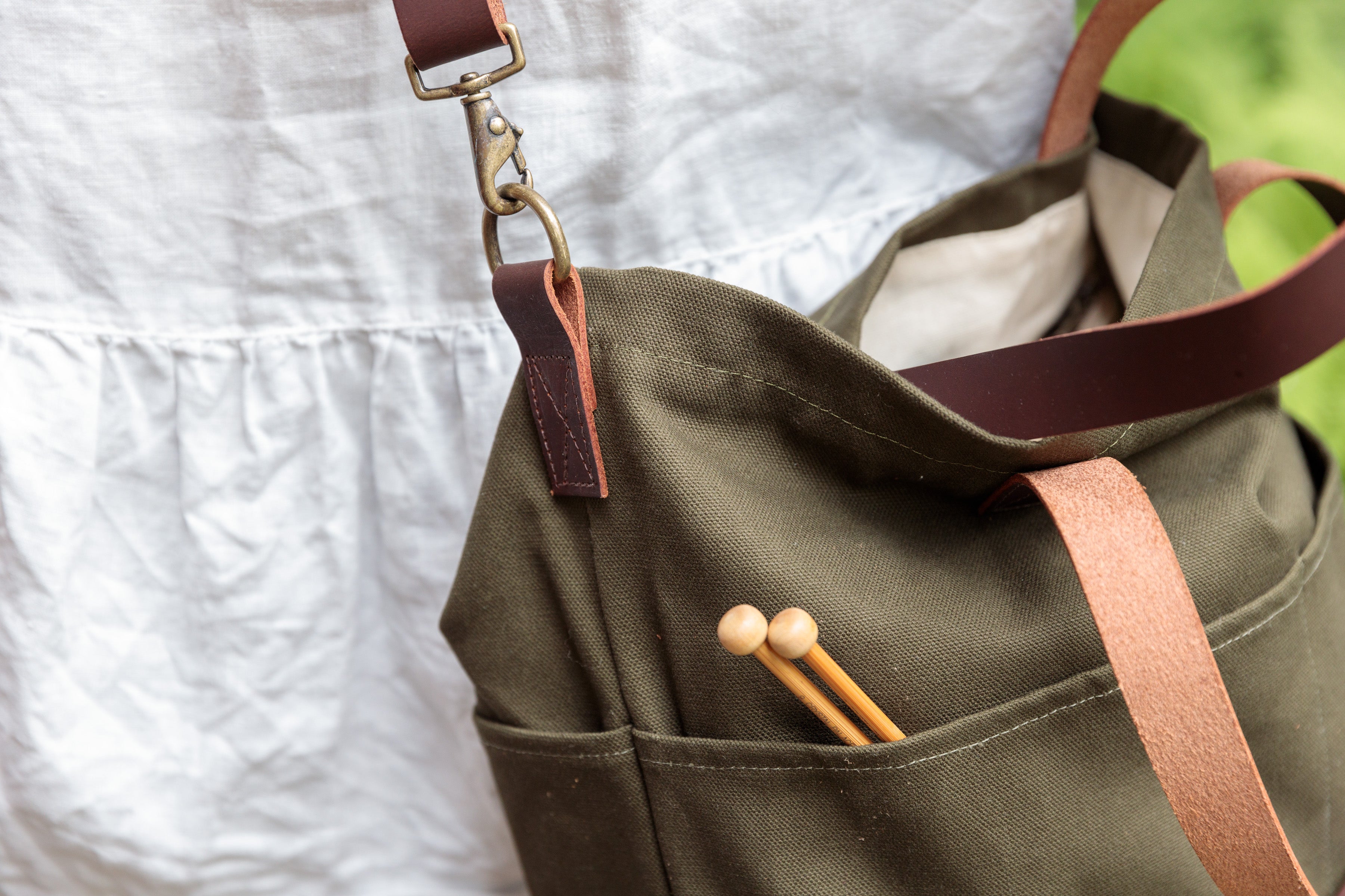 Twig & Horn Canvas Crossbody Project Tote Quince & Co.